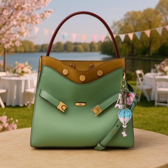 NEW Tory Burch Lee Radziwill Double Small Rivulet Leather Shoulder Bag/Satchel - Picture 1 of 14